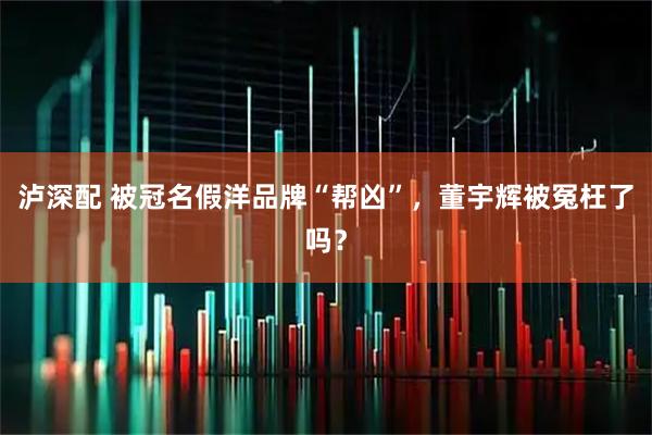 泸深配 被冠名假洋品牌“帮凶”，董宇辉被冤枉了吗？